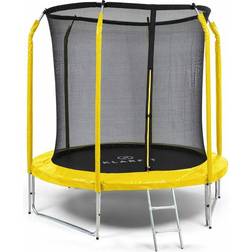 Klarfit Trampoline Jumpstarter 120 kg max. Surface de saut 195 cm Protection optimale jaune