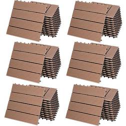 Deuba wpc Decking Tiles Waterproof Flooring Terrace Balcony Garden Patio Outdoor Sidewalks Composite Deck Floor 66x Classic Terracotta