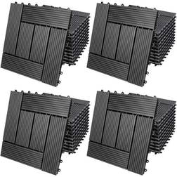 Casaria WPC Decking Tiles Waterproof Flooring Terrace Balcony Garden Patio Outdoor Sidewalks Composite Deck Floor 44x Mosaik anthrazit (de)