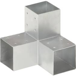 vidaXL Stolpbeslag Y-form galvaniserad metall 91x91