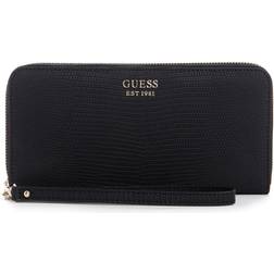 Guess Lyndi Large Zip Around Wallet - Black