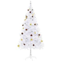 vidaXL med julkulor och LED vit 180 cm Julgran 180cm