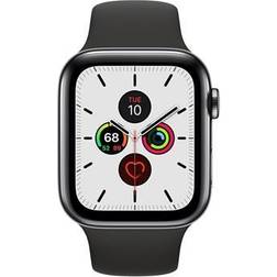 Apple Watch Series 5 Cellular 44mm Stainless Steel Case with Sport Band