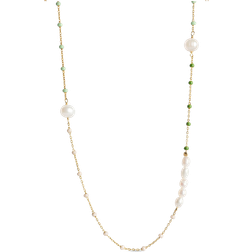 ENAMEL Copenhagen Lola Glory Necklace - Gold/Pearls/Green