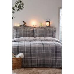 Dreams & Drapes & Drapes Woven D&D Derwent Check Duvet Cover Grey