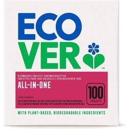 Ecover All One Dishwasher Tablets, Lemon & Mandarin, Pack of 100