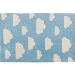 Beliani Kids Room Rug Small Cloud Print 60 Playroom Blue Gwalijar