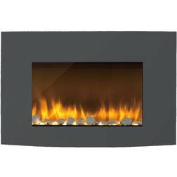 Innocenti ART90015 35 Inch Wall Mounted Curva Electric Fire Lava Grey