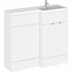 Hudson Reed Fusion RH Combination Unit with 600mm WC Unit 1200mm Wide Gloss White