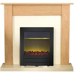 Adam Southwold Fireplace Suite in Oak with Colorado Electric Fire in Black, 43 Inch