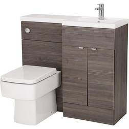 Hudson Reed Fusion RH Combination Unit with 500mm WC Unit 1000mm Wide Brown Grey Avola
