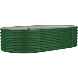 vidaXL green, 152 Garden Planter Powder-coated Silver Patio Raised Bed