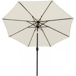 GlamHaus Garden Parasol Solar LED Cream