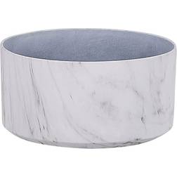 Beliani Flower Planter Pot Round Stone Mixture Marble Effect Valta