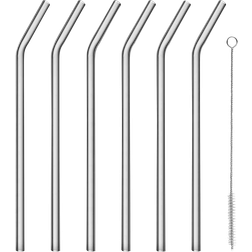 Blomus Glassugerør Sala, bøjede inkl. børste, 6 stk. 20 cm Grå