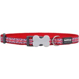 Red Dingo Dingo Union Jack Flag Patterned Dog Collar, S, Neck