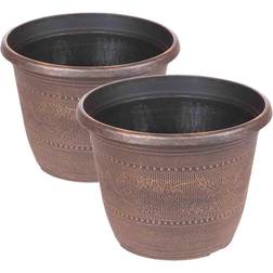 Very Yougarden Pair Of Acorn Round Planters