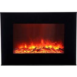 B&Q Lingga Contemporary 1.9Kw Black Glass Effect Electric Fire