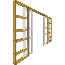 Swedoor skydevægselement hvid M15 t/2stk 725x2040mm dør Skydedør (x)