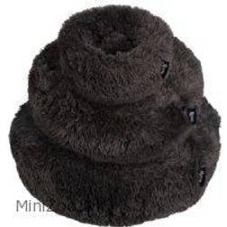 Fluffy donut hundeseng Mørk