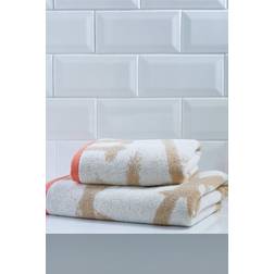 Fusion Leda Geo Jacquard Bath Towel Orange, Natural