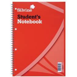 Silvine Student Notebook Wirebound 75gsm Ruled Punched