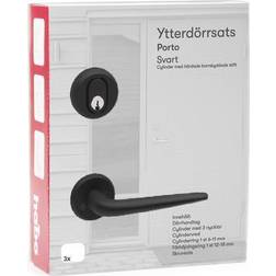 Habo YTTERDÖRRSATS PORTO SVART Ytterdörr Klarglas (x)