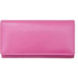 Pink Primehide Leather Purse - RFID Blocking - Matinee Sized Card Holder Wallet