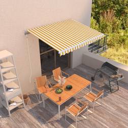 vidaXL Tenda Da Sole Retrattile Automatica 350x250 cm Gialla e Bianca