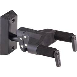 Hercules GSP38WBK Plus Guitar Wall Hanger Black Wood Base Short Arm