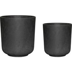 Hübsch Flower pots black set of 2