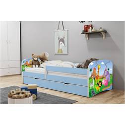 Furniturebox Lit Babydreams 2 Bleu Safari Tiroir Et Matelas Inclus 160/80