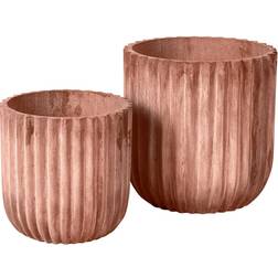 Broste Copenhagen Fiber Bloempot 2-Pack Terracotta