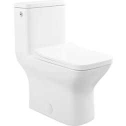 Swiss Madison Carre 1-piece 1.1/1.6 GPF Dual Touchless Flush Elongated Toilet in White