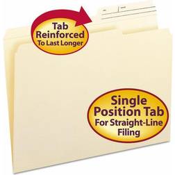 Reinforced File Folder, 2/5 Tab, Position Printed Tabs Letter