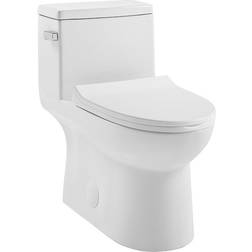 Swiss Madison Daxton 1-piece 1.28 GPF Single Flush Elongated Toilet in Glossy White, Seat Included