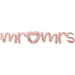 Amscan "Mr. & Mrs. Cursive Balloon Banner, 59" x 10" Rose Gold