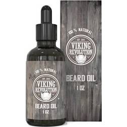 Viking Revolution Beard Oil Conditioner All Natural Unscented Argan & Jojoba Oils Softens, Smooths & Strengthens Beard Growth Grooming Beard and Mustache Maintenance Treatment, 1 Pack