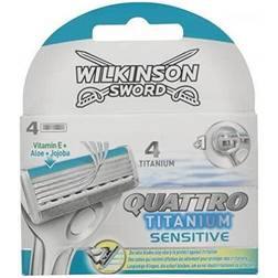 Wilkinson Sword Quattro Titanium Sensitive Blad Titanium Sensitive. 4 stycken 4 stycken