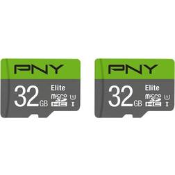PNY Elite microSDHC Class 10 UHS-I U1 100MB/s 32GB (2-Pack)