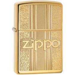 Zippo Accendino and Pattern Design 29677, Accendino Antivento Ricaricabile Realizzato in Metallo con Caratteristico click Color Oro, Made in usa
