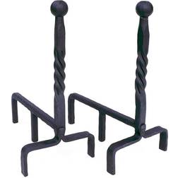 Minuteman International Wrought Iron Fireplace Andiron with Ball End Design