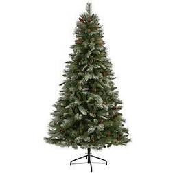 Nearly Natural French Alps Mountain Pine Christmas Tree 213.4cm