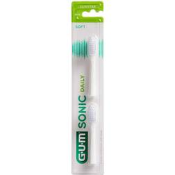 GUM Sonic Daily Soft Brush Head White 2-pack