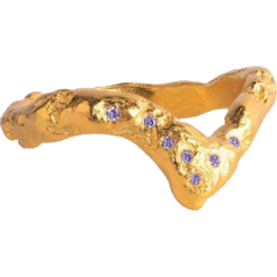 ENAMEL Copenhagen Wishbone Ring - Gold/Purple