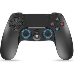 Spirit of Gamer Playstation 4 PGP Bluetooth Gamepad svart trådlös/trådlös USB styrenhet med 3,5 mm uttag, uppladdningsbar 12 timmars batteritid centralknappen