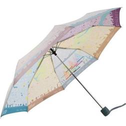 Fulton London Map Umbrella Black