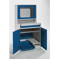 EUROKRAFTpro Computer cupboard, HxWxD 1550 narrow pull-out