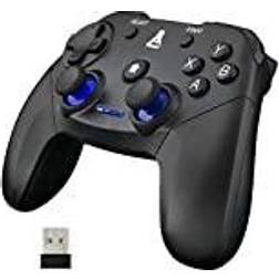 The G-Lab K-Pad THORIUM Trådlös PC & PS3 TRÅDLÅS Gaming-kontroll med integrerade vibrationer, gamepad trådlös ansluten spelenhet PC Windows XP-7-8-10, PS3, Android (svart)