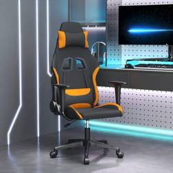 vidaXL Chaise gaming Noir et orange TissuChaise Gamer Siège Gaming Fauteuil Gamer